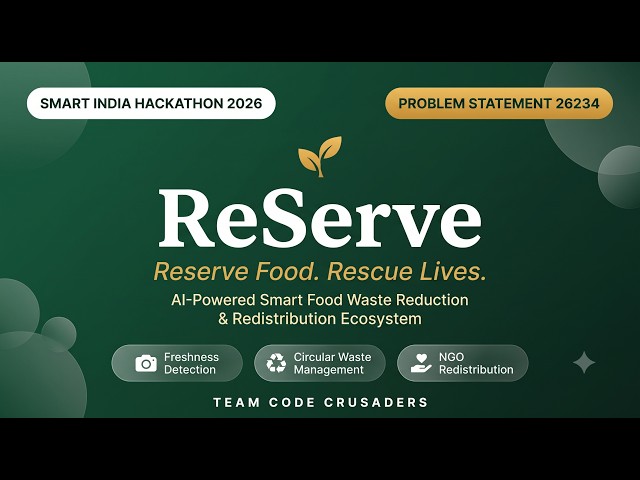 ReServe | SIH 2026 Prototype Demo | Problem Statement 26234 | Team Code Crusaders