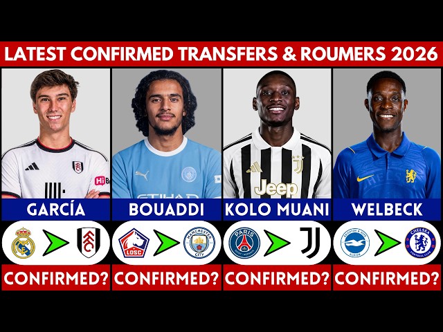 🚨 LATEST CONFIRMED TRANSFER NEWS AND RUMOURS 2026 | GARCIA, KOLO MUANI, WELBECK, BOUADDI.......