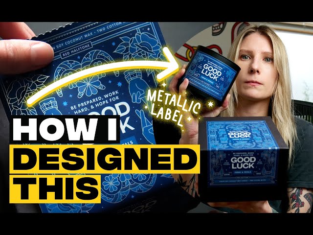 How I Designed Metallic Candle Labels | Product Sourcing, Design, Label Printing, & Product Photos