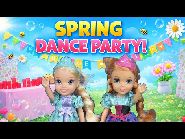 Spring dance party ! Elsa &  Anna toddlers - Barbie dolls