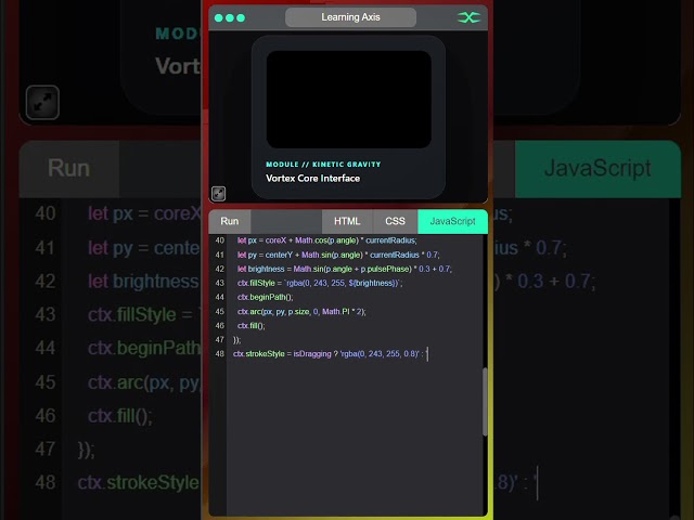 Magnetic Particle Vortex | HTML CSS JavaScript