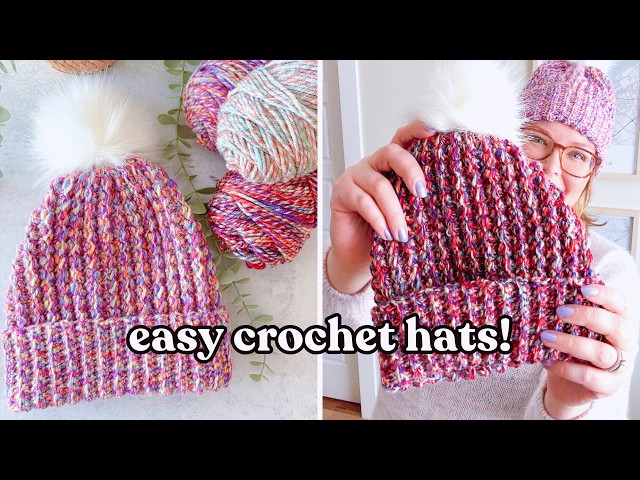 Easy Ribbed Crochet Hat Tutorial (7 Sizes!) Child to Adult! | The Pop Rock Beanie