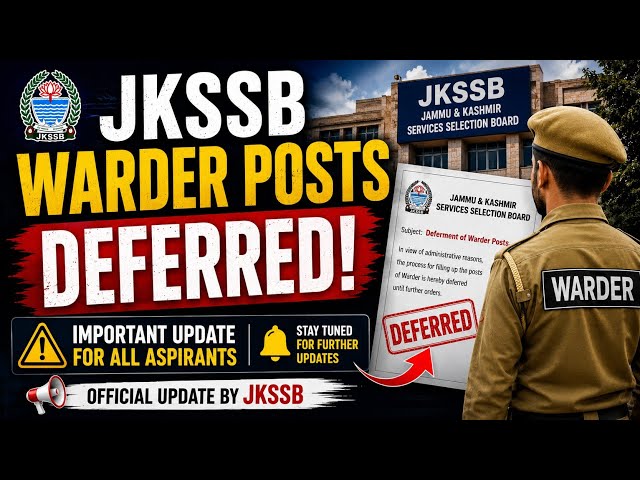 jkssb warder posts deferred