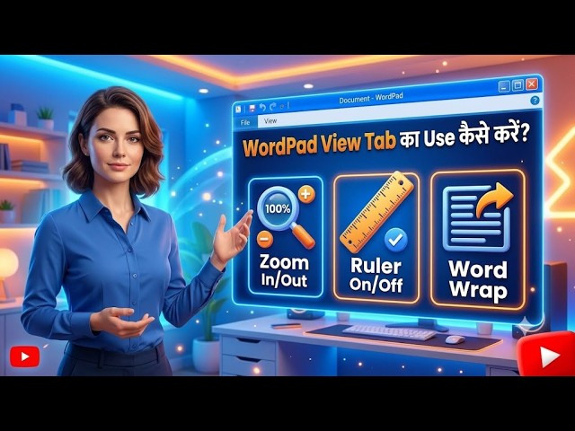 7) WordPad View Tab का Use कैसे करें? Zoom In/Out, Ruler, Word Wrap पूरी जानकारी