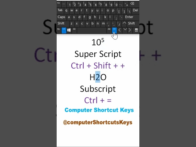 SuperScript And Subscript Keyboard Shortcut #shorts