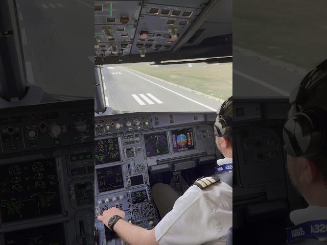 A320 landing 26R at Queen Alia international airport during spring