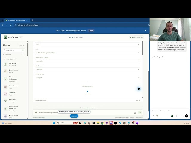API Canvas — Agents Build Live Data Dashboards with WebMCP | WebMCP Challenge
