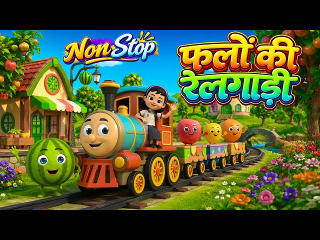 फलों की रेलगाड़ी | Best Hindi Rhymes | Falon Ki Railgaadi | Non-Stop Kids Collection