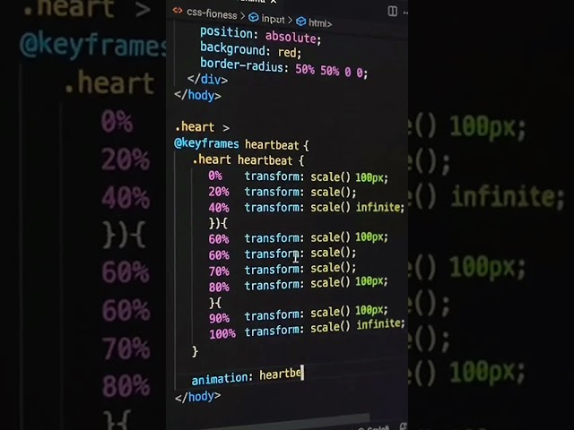 create a stunning hear animation with HTML & CSS❤️