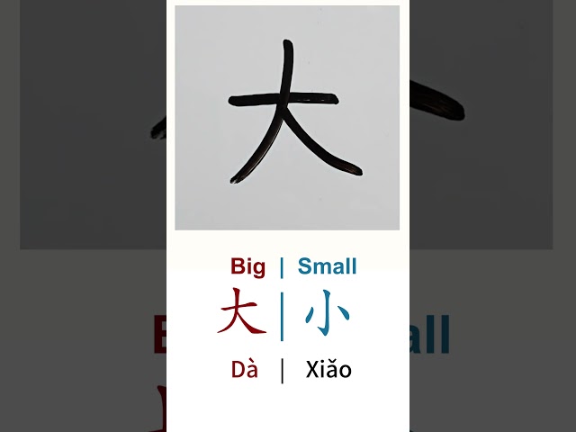 How to Write BIG & SMALL in Chinese language Da 大 & Xiao 小 in Chinese Characters Handwriting