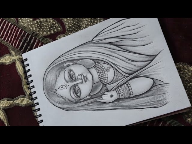 Maa Durga sketch drawing
