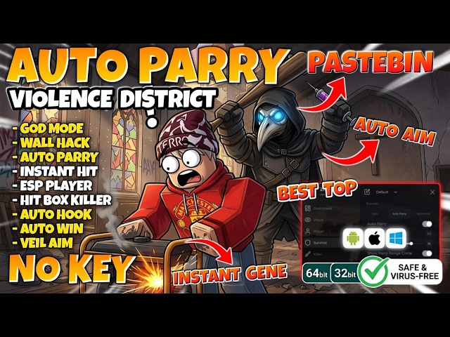 [BEST TOP] Violence District Script NO KEY Latest – Auto Parry + ALL Features!
