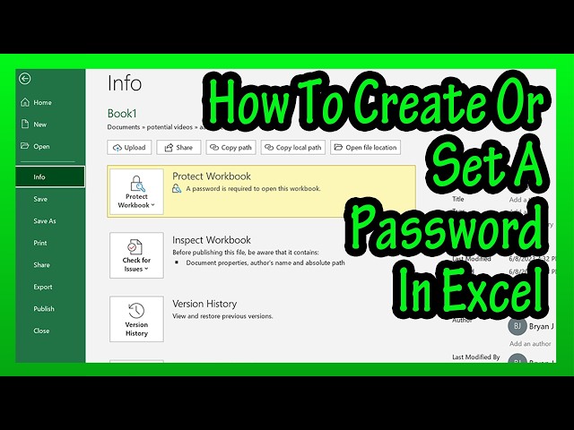 How To Create Or Set A Password Protect In Excel Explained