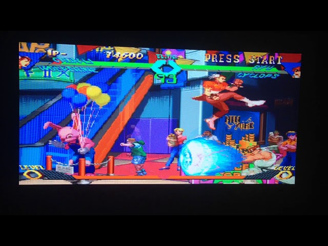 Raspberry pi 0 w running PlayStation x men vs street fighter on Retropie