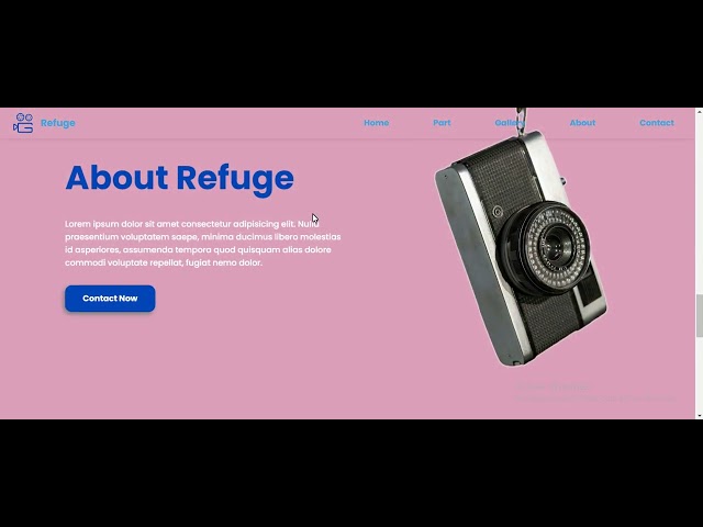 Refuge Cameras Landing Page  Website Made Using html Css Js