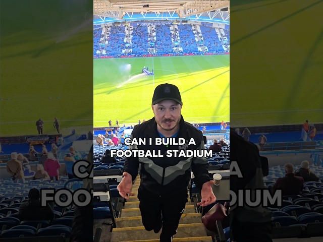 Build a FOOTBALL STADIUM before the game ends!?🏟😯 #football #footballer #htafc #efl