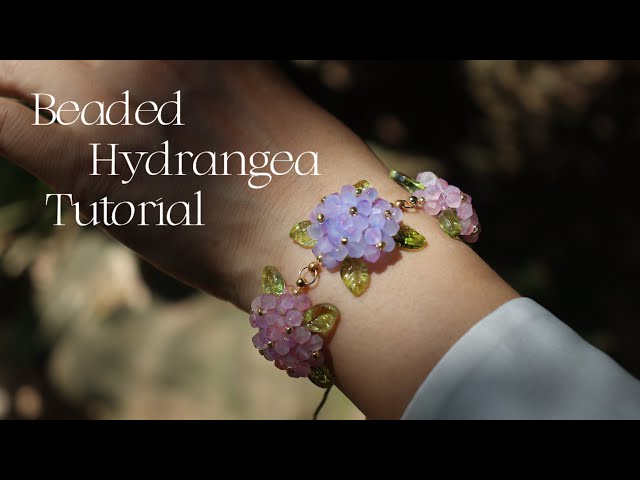How to Make Beaded Hydrangea | Beaded Flower Tutorial | ビーズ紫陽花 作り方 | 비즈 수국 만들기 Hortensia con Cuentas