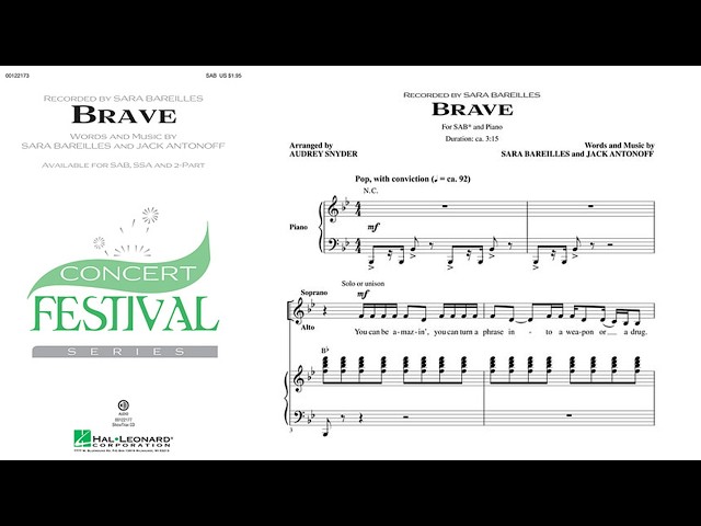 Brave by Sara Bareilles | SAB Choir | Arr. Audrey Snyder