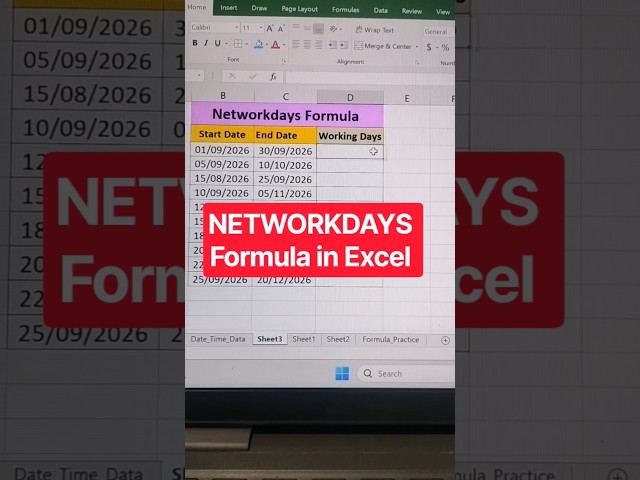 NETWORKDAYS in Excel | Working Days Between Two Dates
