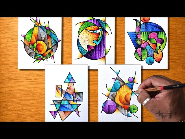 30 Minutes Of Relaxing Art / Mindful Abstract Art Drawing & Coloring / Step By step 