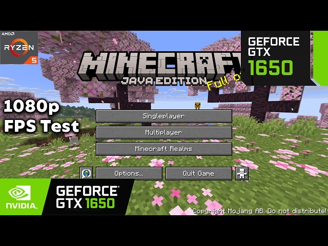 Minecraft GTX 1650 + Ryzen 5 5600x FPS Test in 2026
