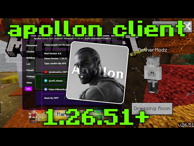 Apollon Client 1.26.51.1+ for MCPE/Bedrock | (Hacked Client!)