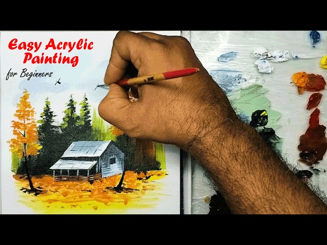 Easy acrylic painting for beginners | Landscape Tutorial Step-by-Step