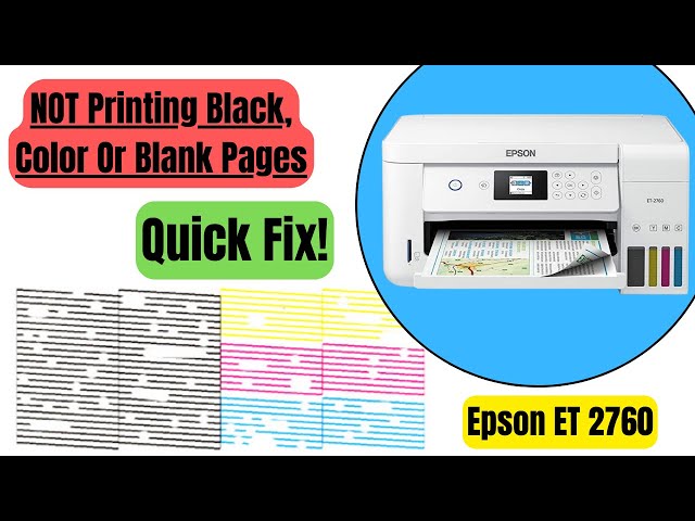 Epson ET 2760 - Not Printing Color/ Black - Printer Error Fixed - How to Clean Printhead