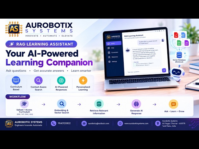 RAG Learning Assistant | AI-Powered Learning Companion | Full-Stack RAG Project | Aurobotix Systems