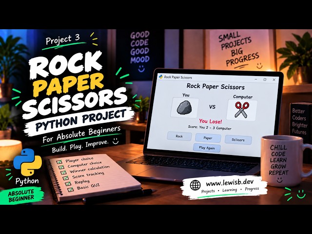 Build Rock Paper Scissors in Python | Absolute Beginner Project CHILL CODING