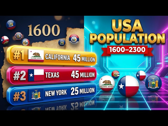 Population of Every U.S. State (1600–2300) | USA State Population History & Future