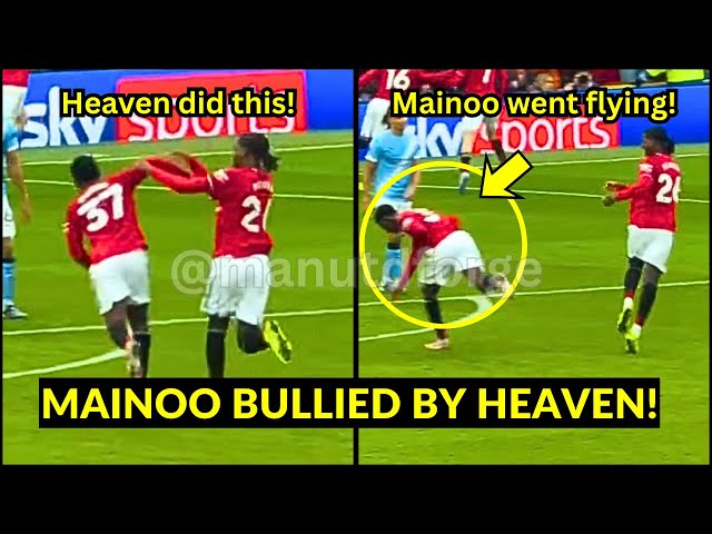 Ayden Heaven DID THIS to Kobbie Mainoo during celebration after Mbeumo's goal | Man Utd News