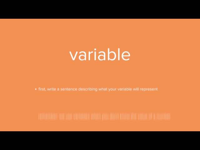 Introduction to Variables