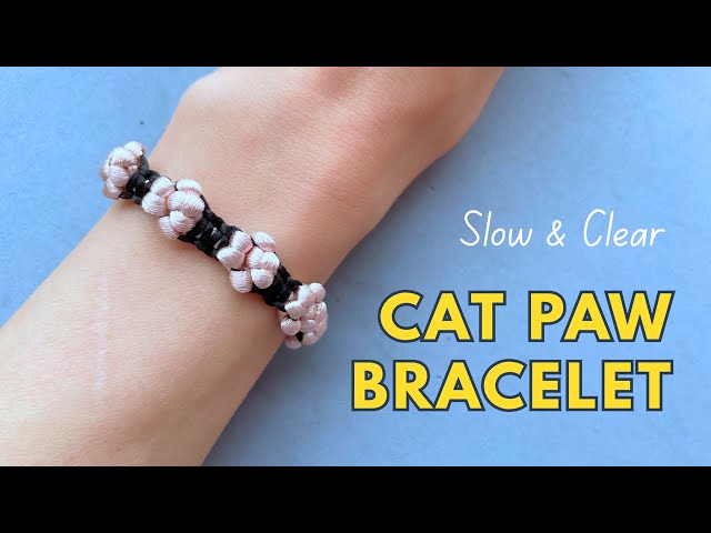 🐾 Macrame Bracelet with 3D Cat or Dog Paws: The Perfect Pet Lover's Accessory 🐈‍⬛ 🐕
