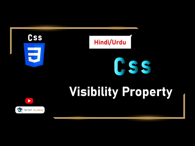 Css visibility property in hindi/urdu/css visibility