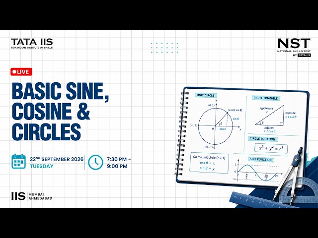 Basic Sine, Cosine & Angle Concepts  National Skills Test (NST) Preparation Series by Tata IIS