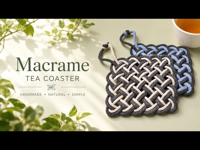 Easy DIY Macrame Tea Coaster | Fresh Summer Decor 🌿☕️ #macrameprojects #handmadegifts 