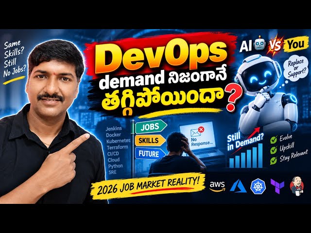 DevOps Demand తగ్గిందా? AI Replace చేస్తుందా? 2026 Complete Reality + Roadmap in Telugu