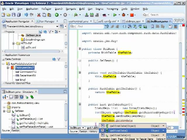 ADF Training | Performing Multiple Row Selection with Oracle ADF Tables