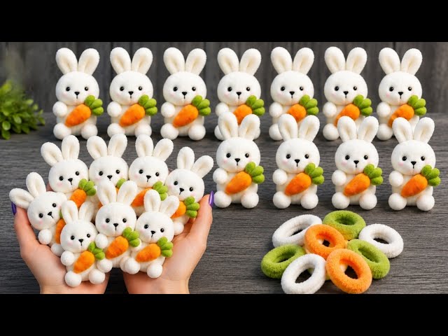 🥕 I Made These Cute Carrot Bunnies from Hair Ties... and Everyone Wanted One! 🐰✨