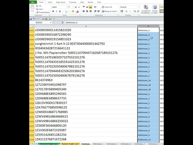 Types of sheets  Program for creating freight cards in Excel VBA