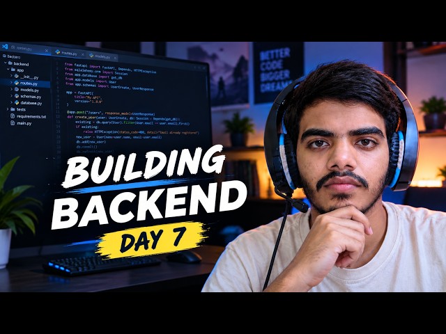 🔴 Day 7 of Building Backend! | Live Coding | FastAPI