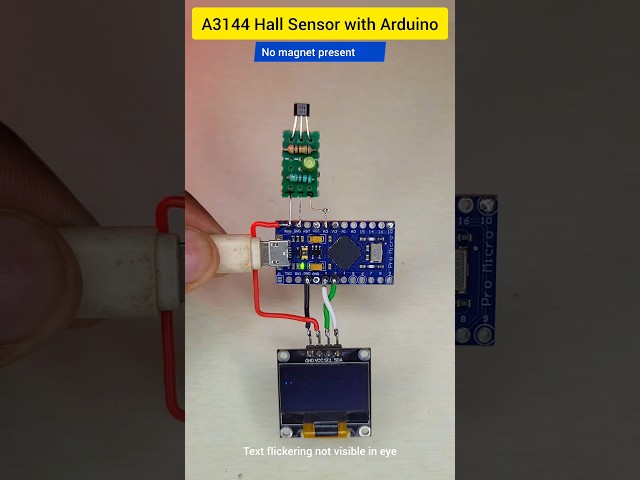 A3144 hall effect sensor with arduino & OLED display 🔥 #CircuitStories #electronics #hallsensor