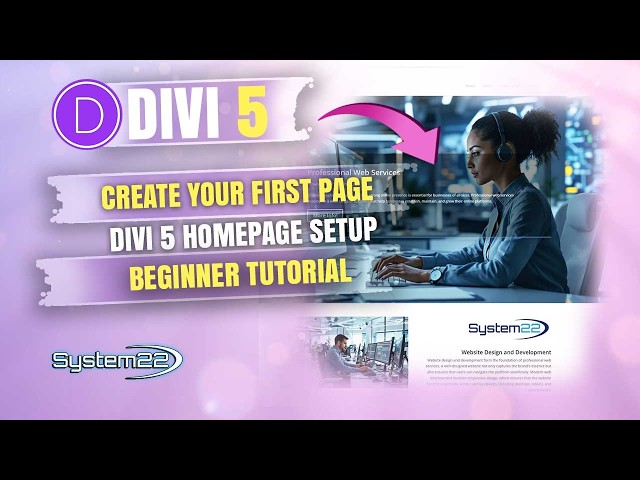 Divi 5 Beginner Tutorial – Create Your First Page & Set It As Homepage
