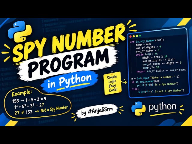 Spy number program in python #spynumber#python#viral#viralvideo#shorts#shortvideo