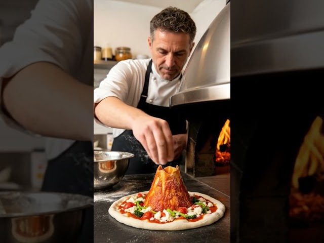 Volcano pizza 🍕 #pizzalover #pizzarecipe #piano #DreamScreenAI