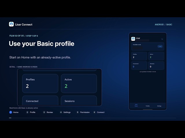 Basic Profile: Settings and Connection — Lisar Connect Android
