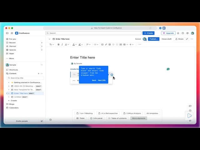 How to Insert Code Snippets in Confluence Using the Editor Toolbar (Step-by-Step)
