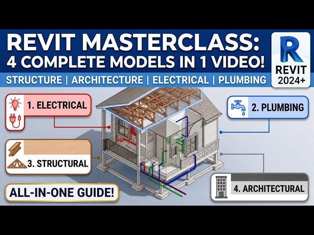 How to create Architectural, Structural, and M&E building model using Revit Full Beginner's Tutorial