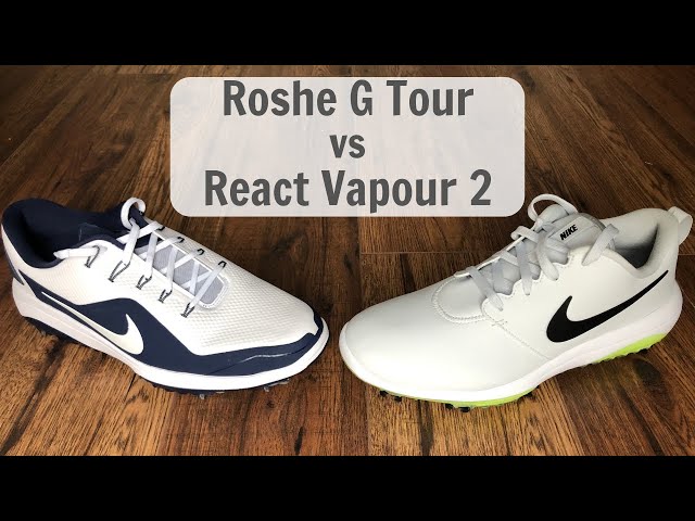 Review Nike Roshe G Tour golf shoes vs Nike React Vapour 2 golf shoes